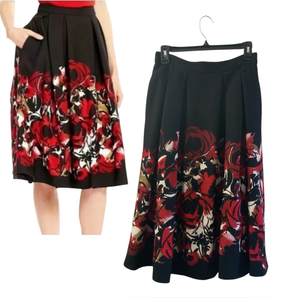 Karl Lagerfeld Pleated Full Floral Skirt Size 6